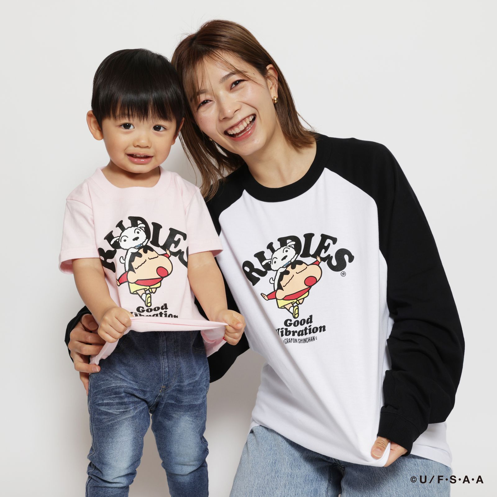RUDIE'SxCRAYON SHINCHAN AIRPLANE KIDS TEE