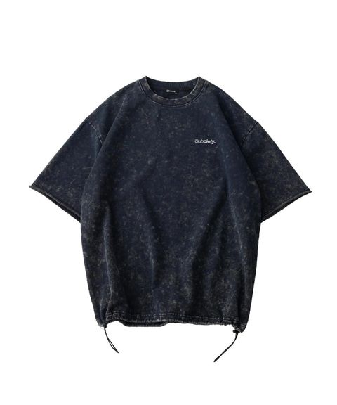 Washed sweat drawstring tee