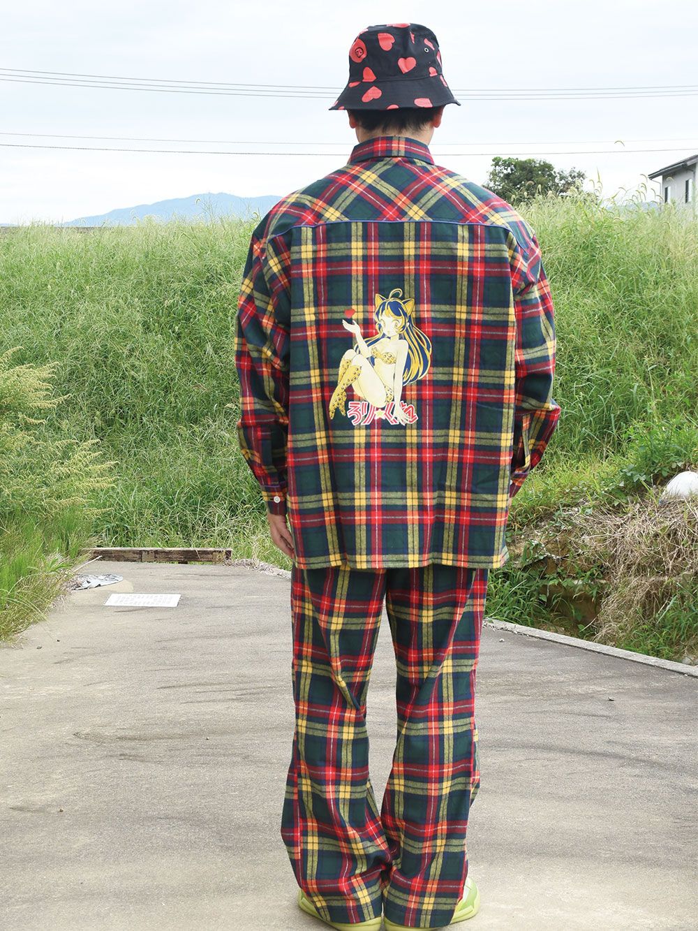 CHECK FLARE-PANTS