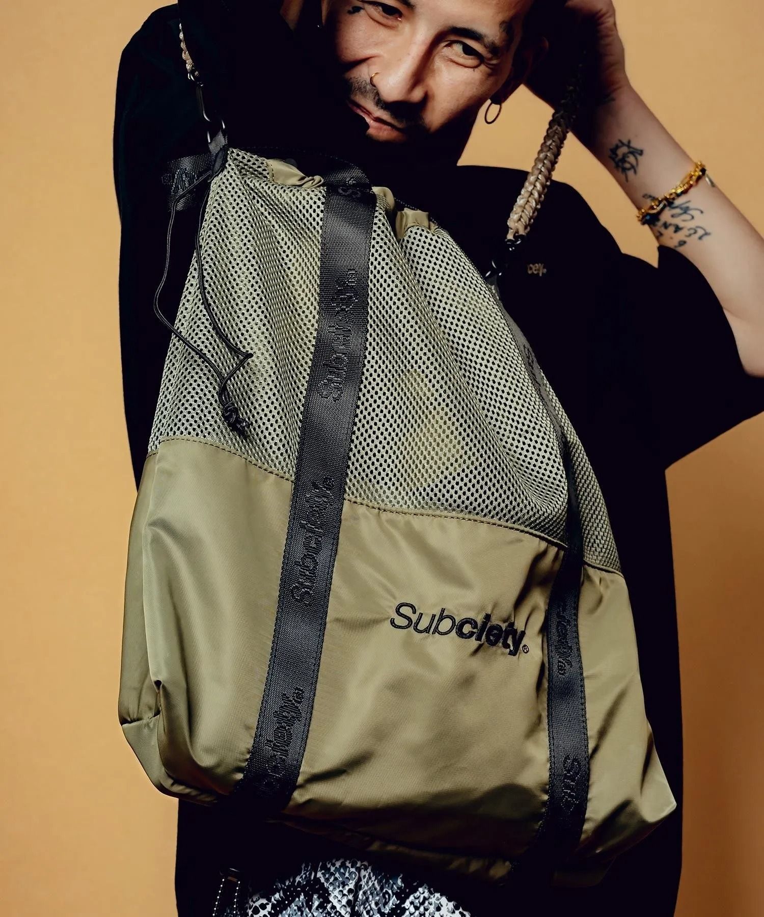 Mesh shoulder tote bag