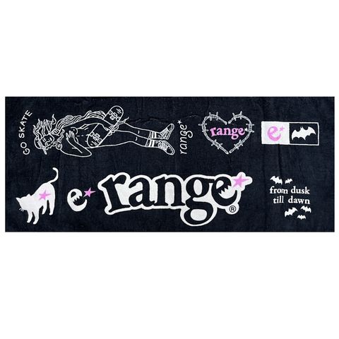 rg love & cat blk face towel