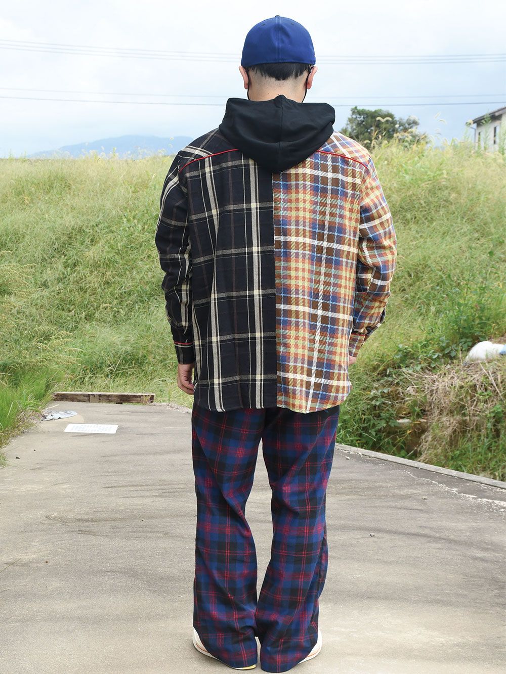HOOD CHECK-SHIRT