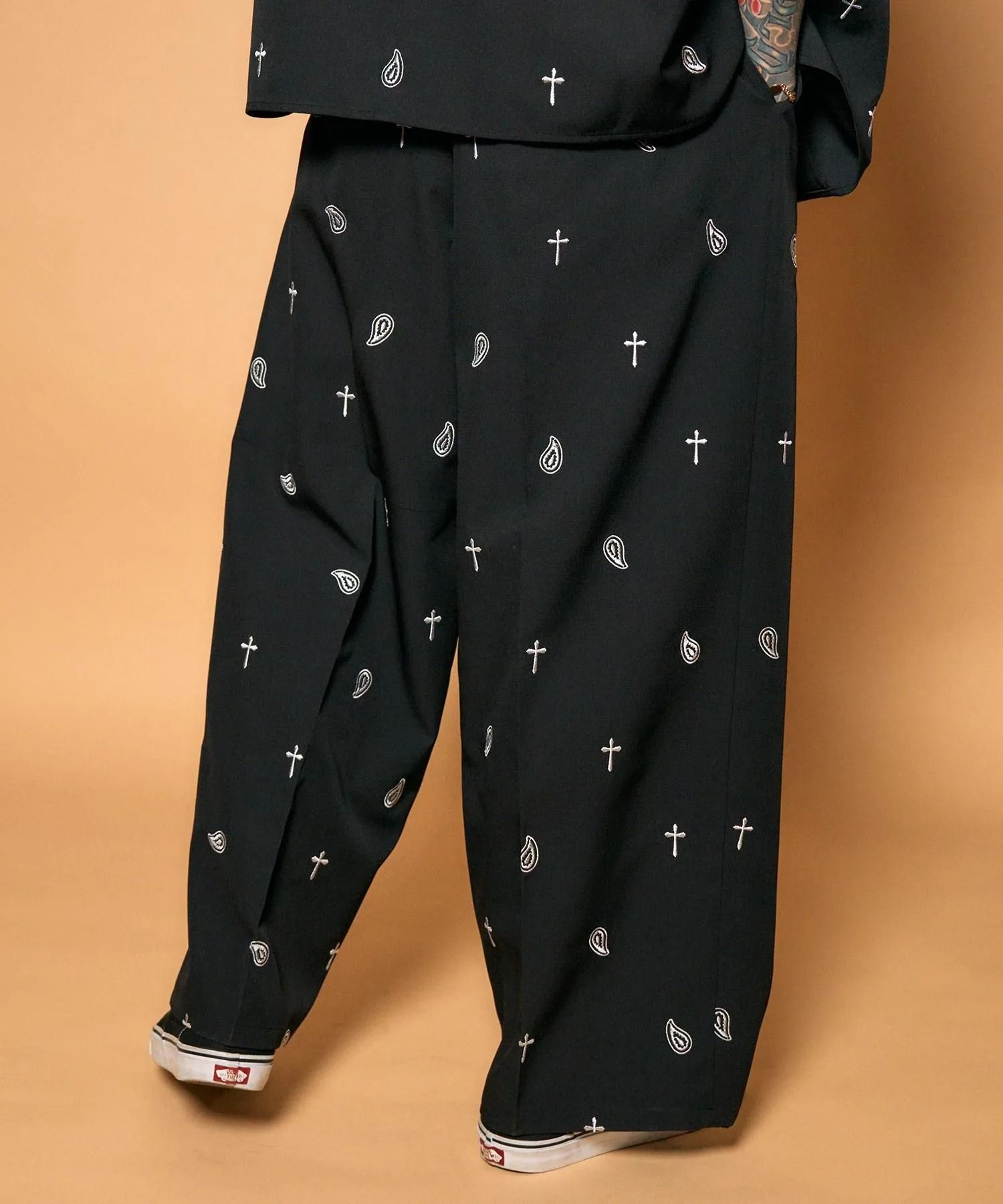 All-over embroidered pants