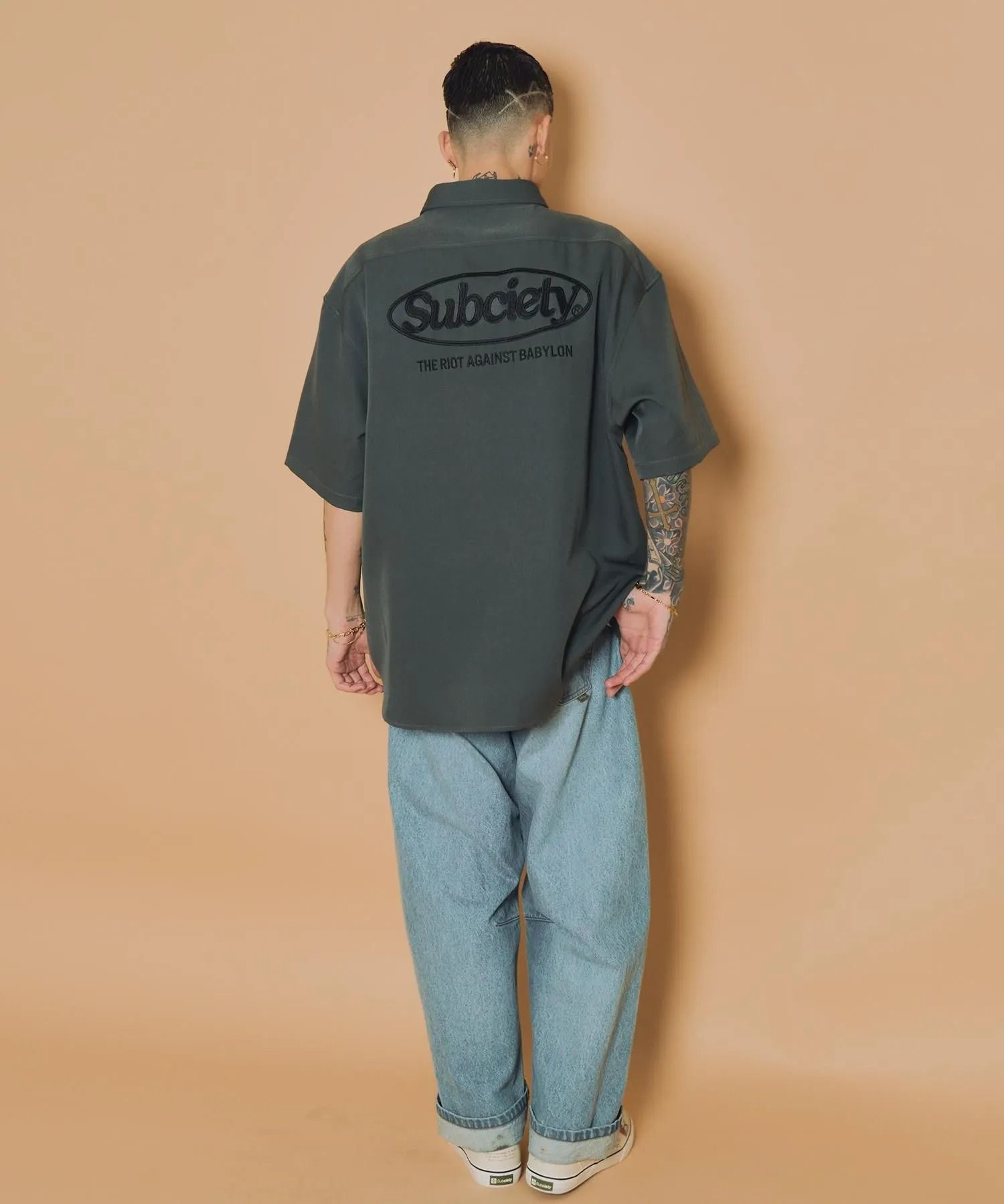 Embroidery oval logo shirt