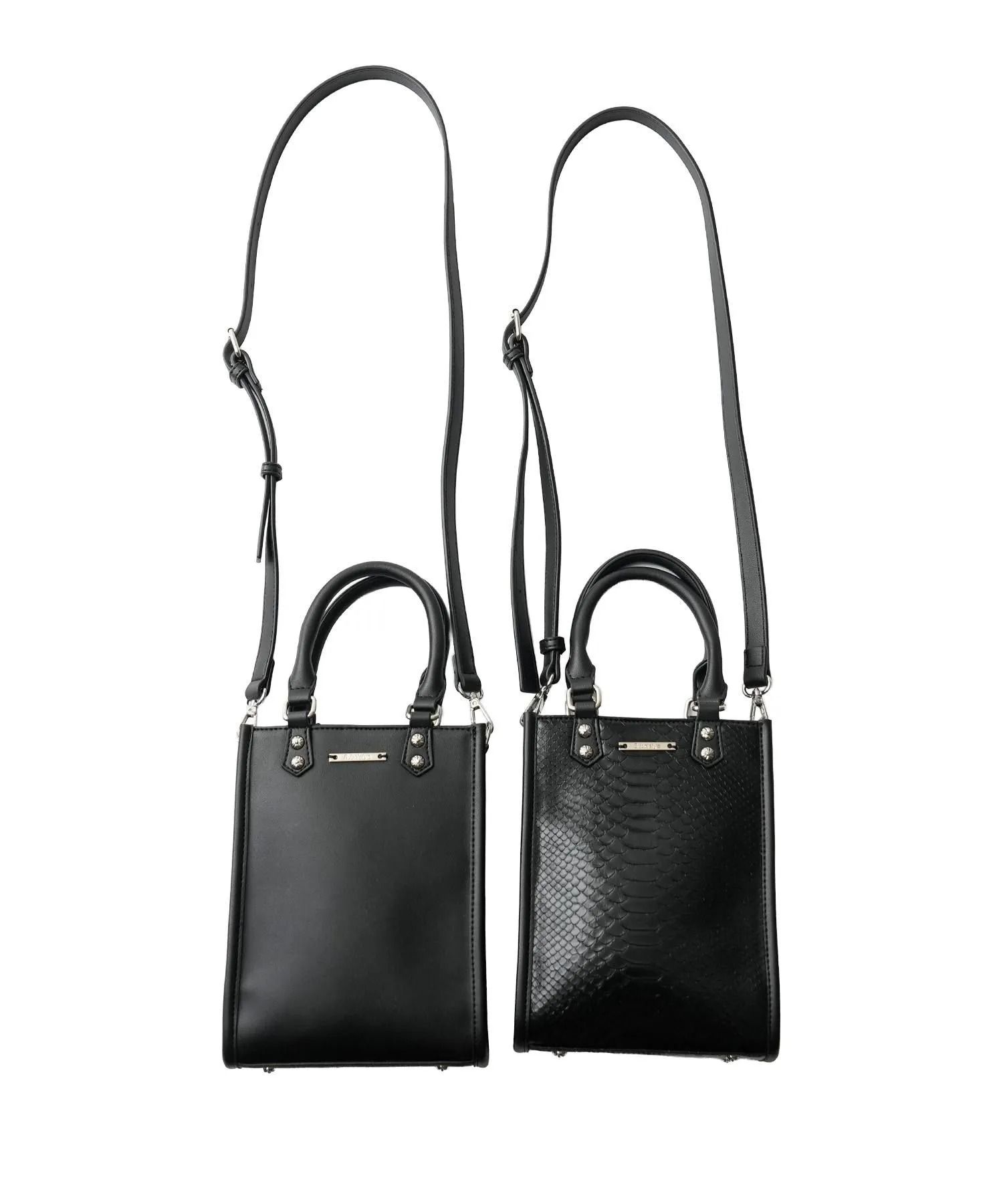 Faux leather shoulder tote bag