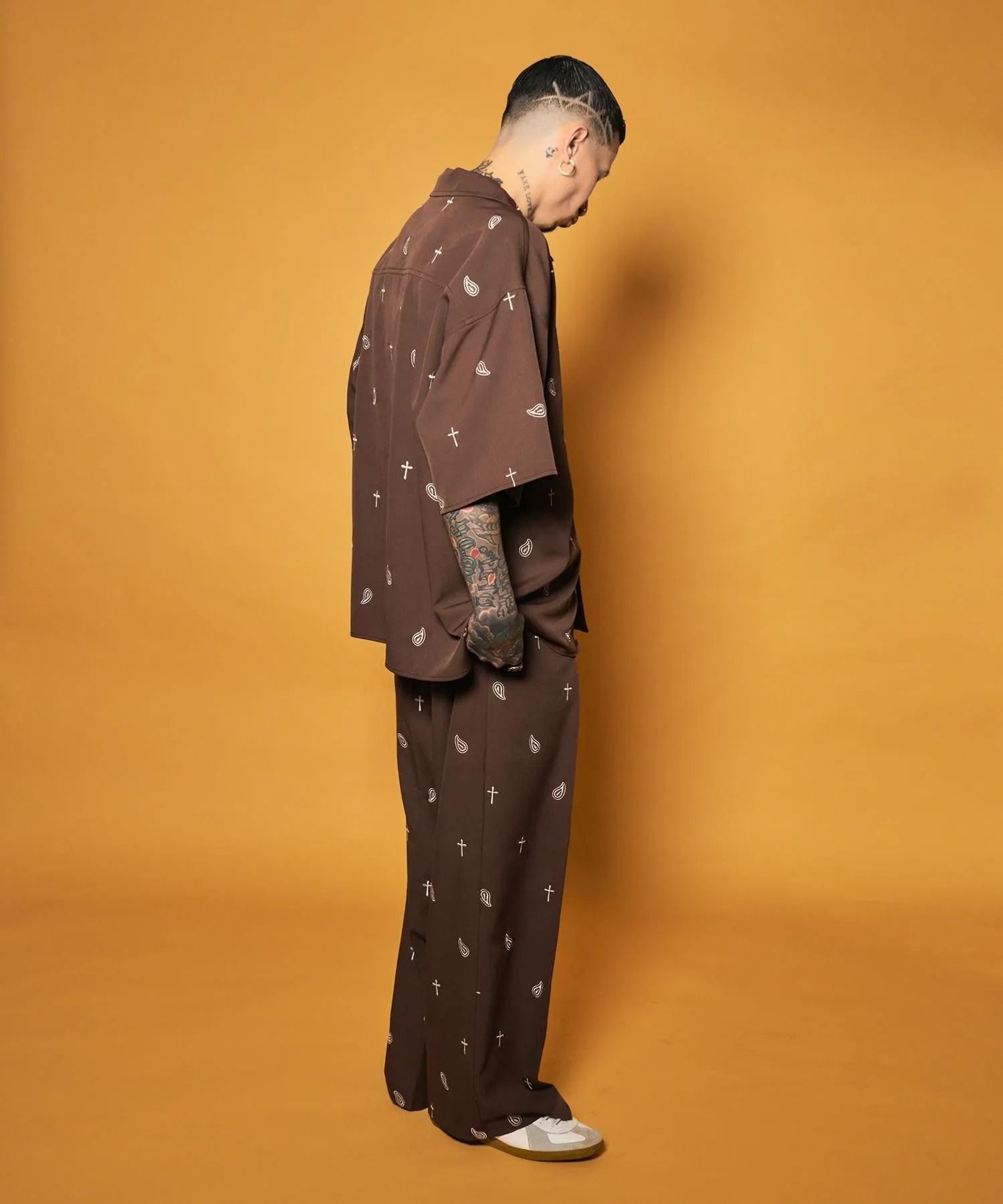 All-over embroidered pants