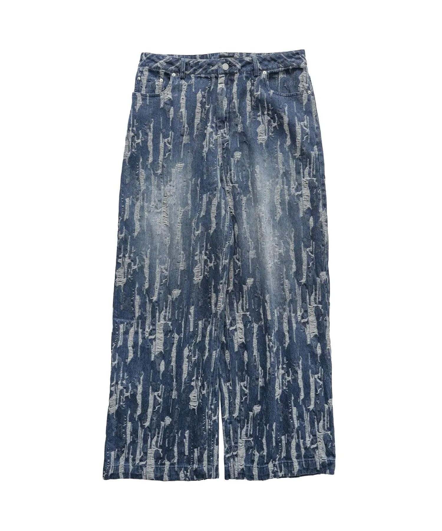 Splited denim pants
