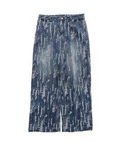 Splited denim pants