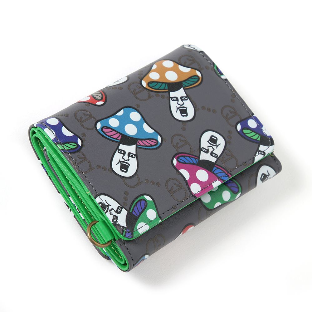 きのこ総柄三つ折り財布