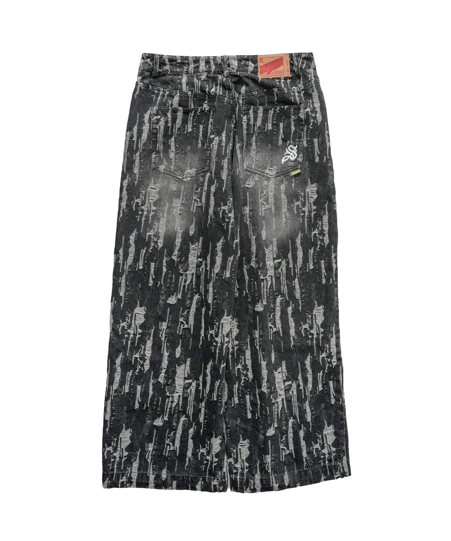 Splited denim pants