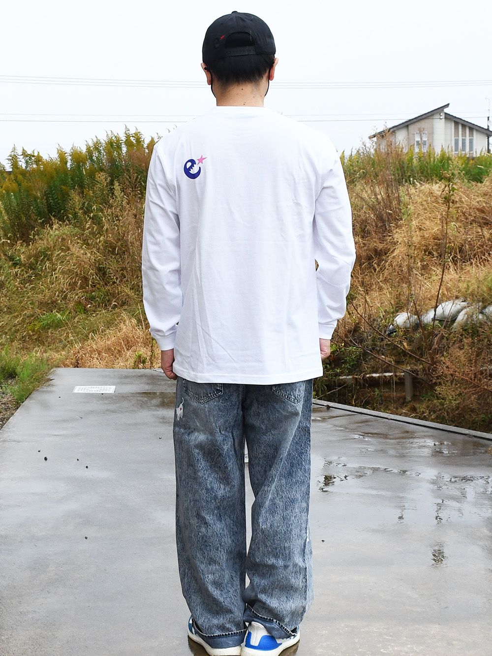 rg wide straight denim pants