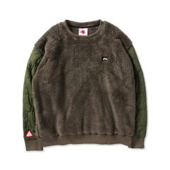 キルト＆ボアクルーネックプルオーバー