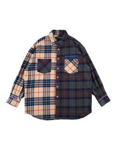 SPLIT PLAID-SHIRT