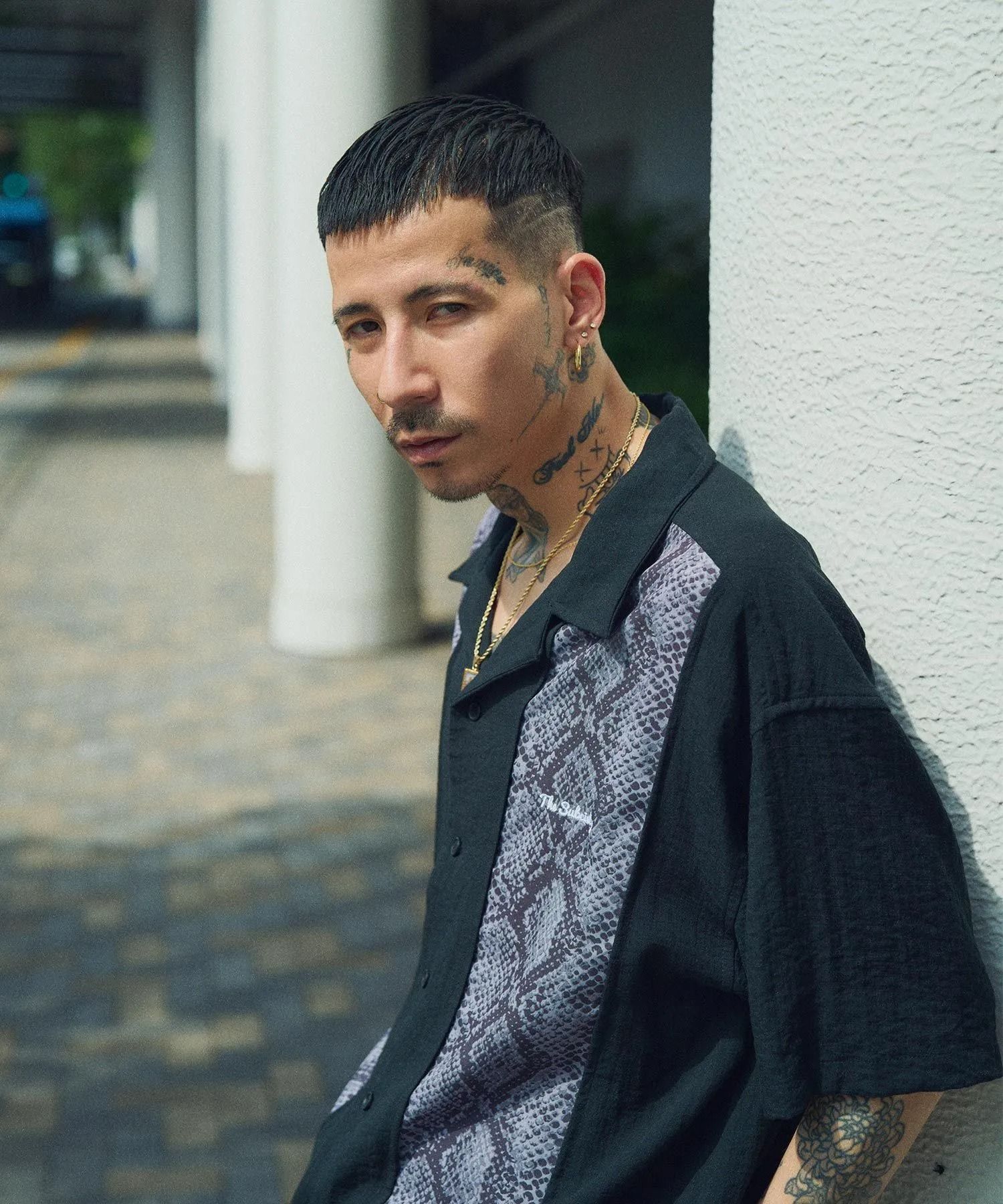 Patterned panel shirt