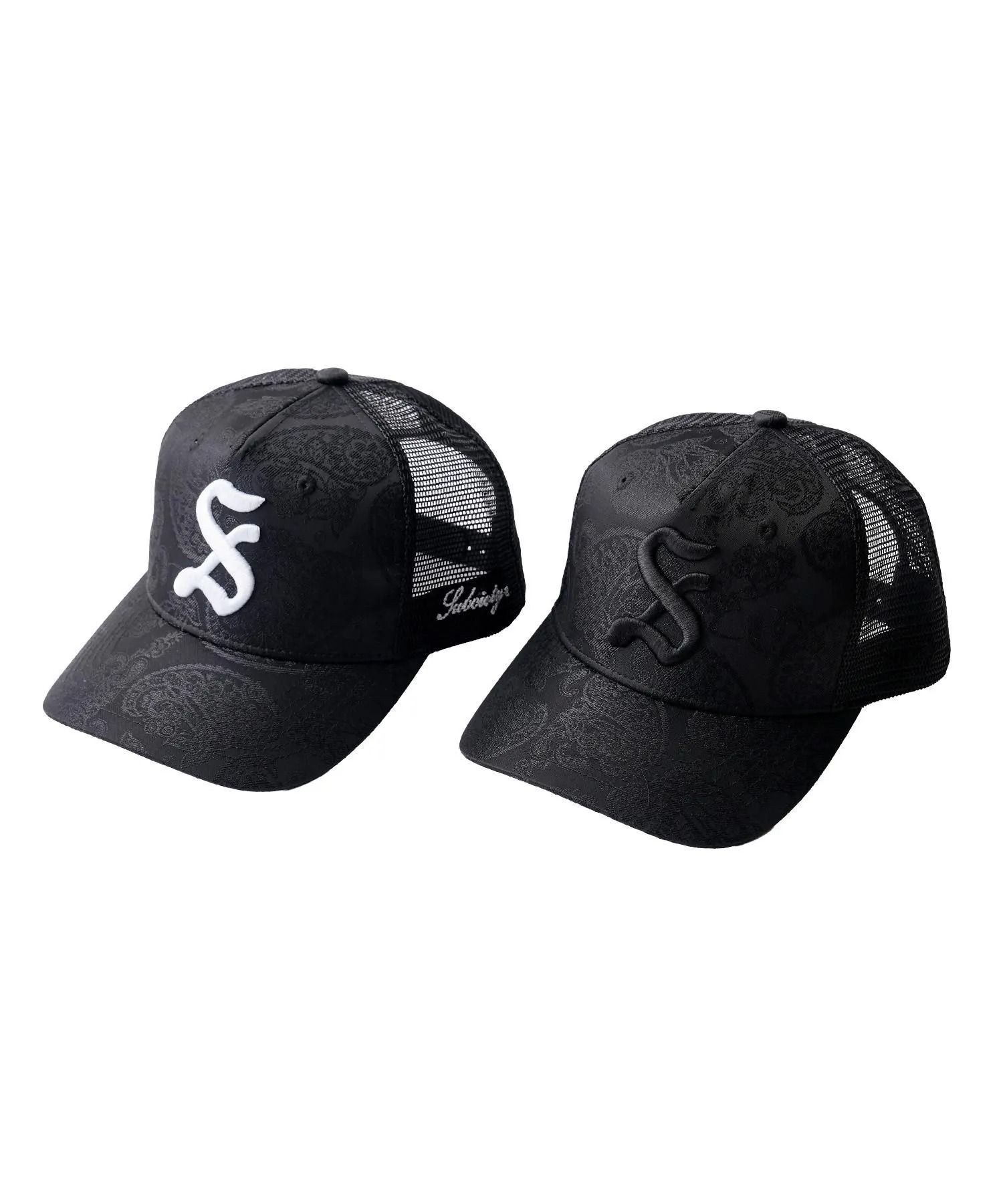 Jacquard paisley mesh cap