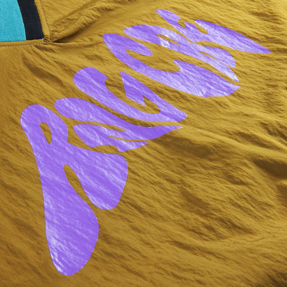 METALLIC NYLON V-NECK