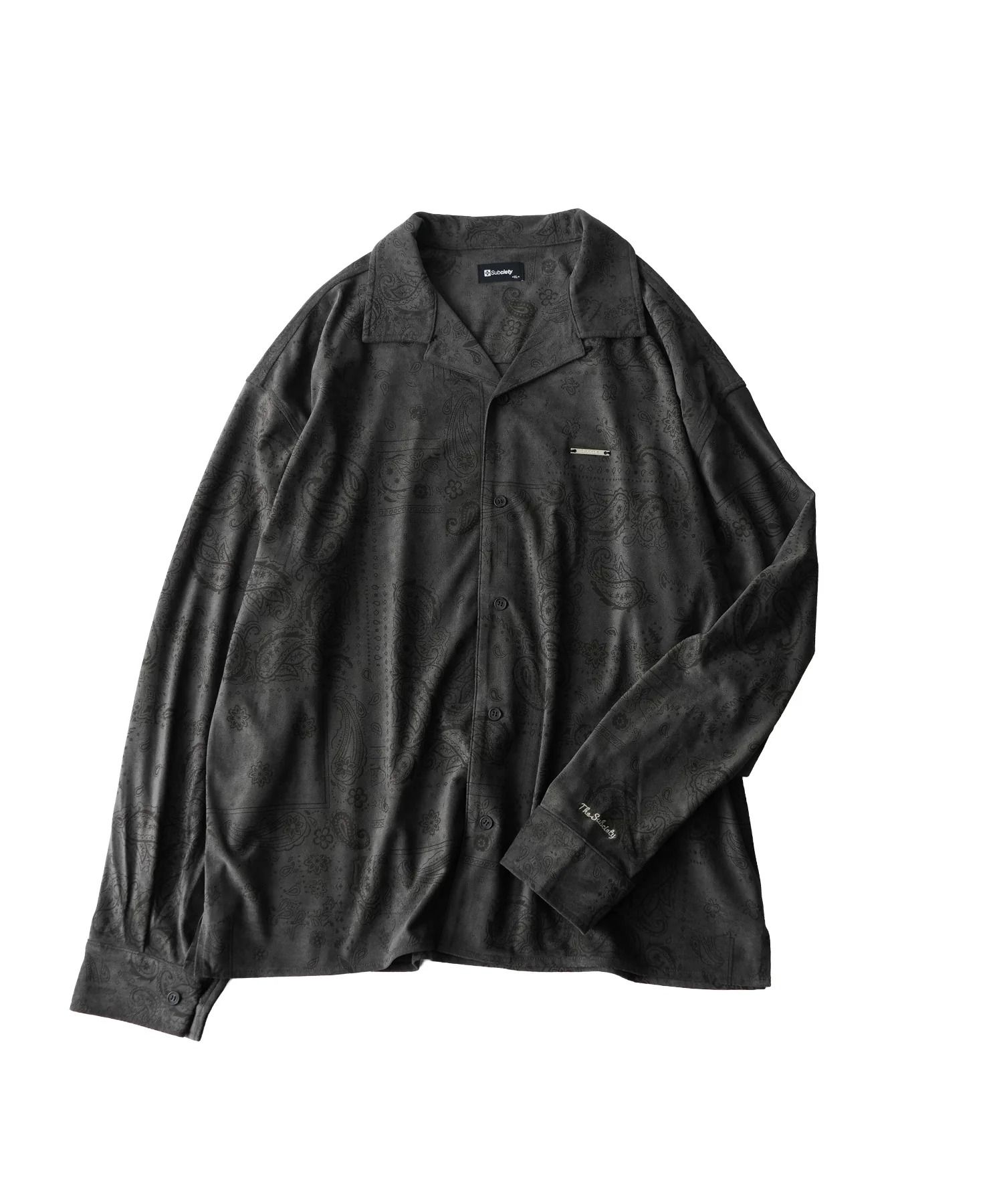 Faux suede bandanna shirt