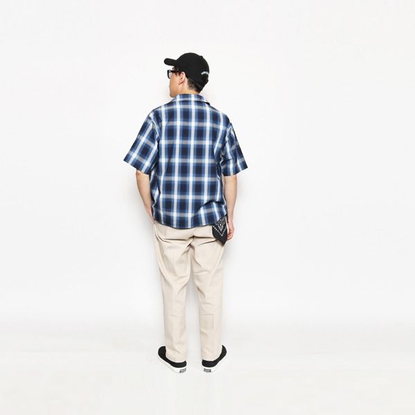HOOK OPEN COLLAR CHECK-SHIRTS