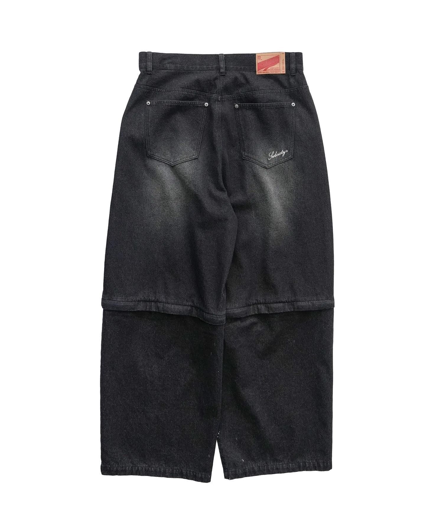Painted 2way denim pants