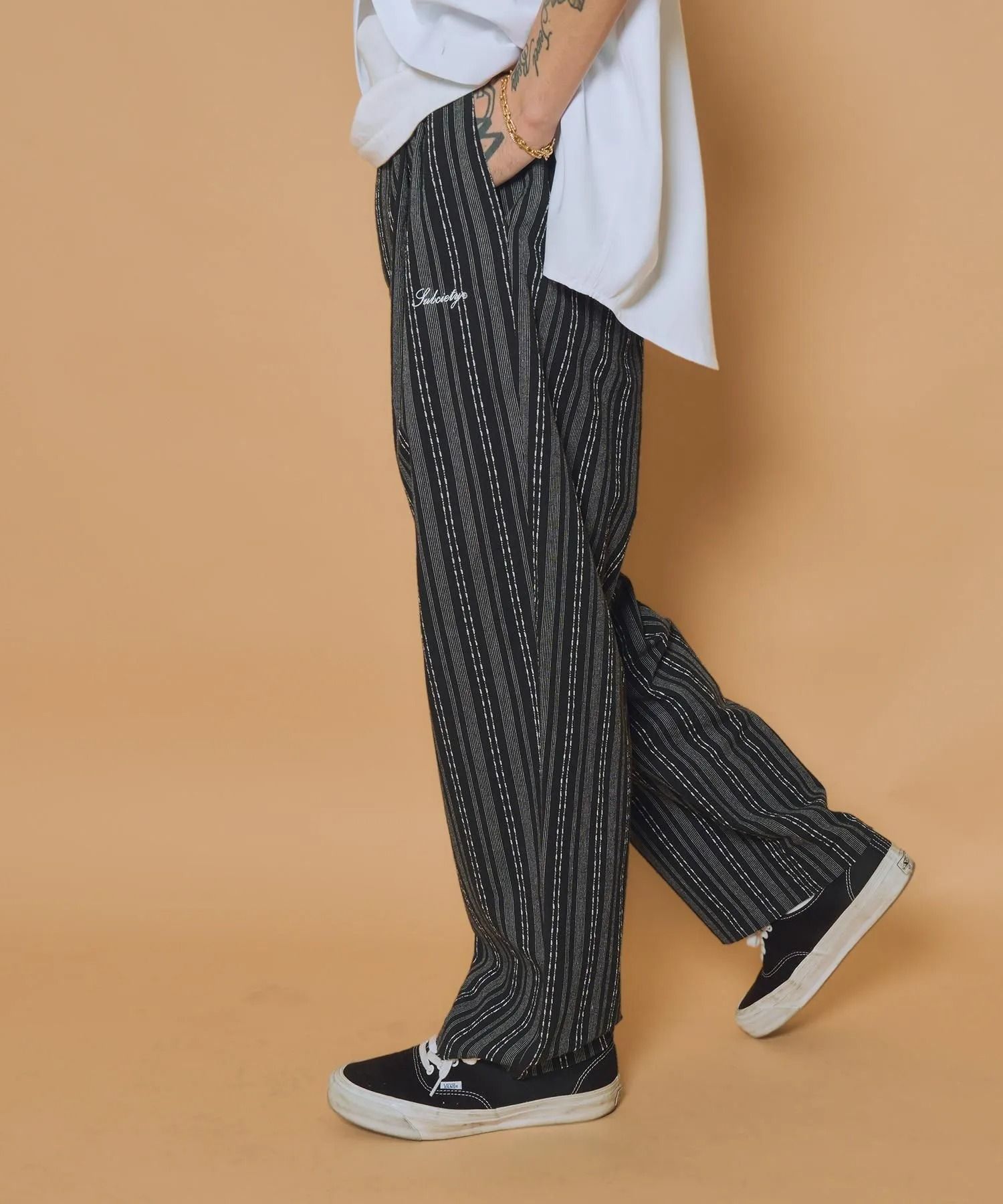 Jacquard stripe slacks
