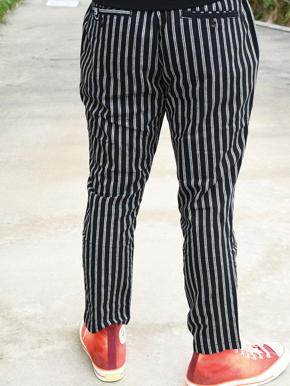 sd cotton hemp stripe tapered pant