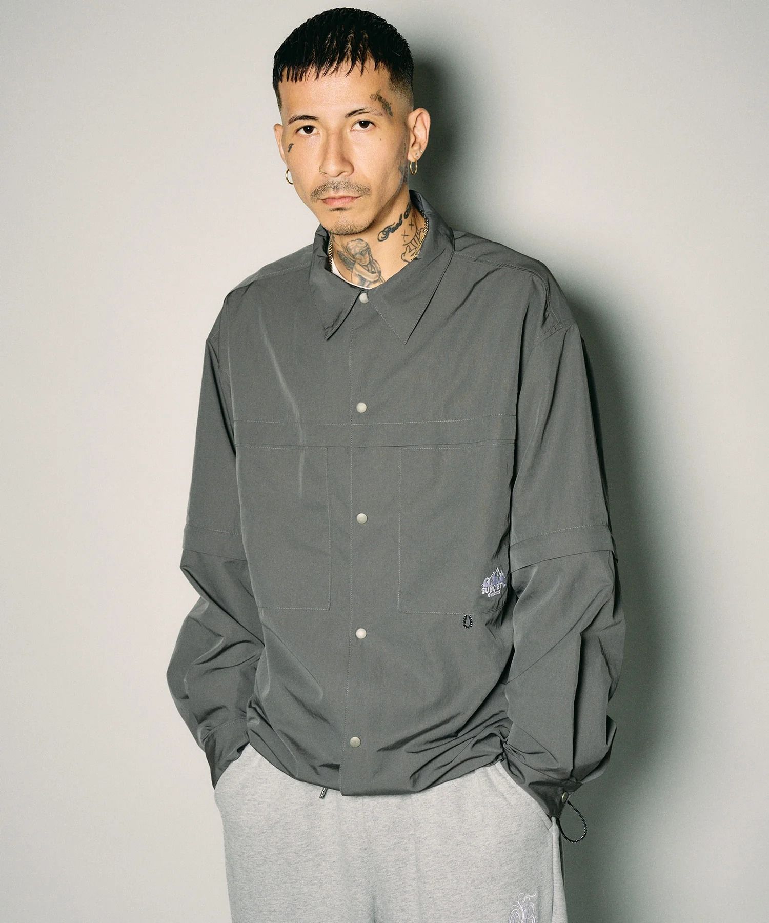 Detachable sleeve ripstop shirt