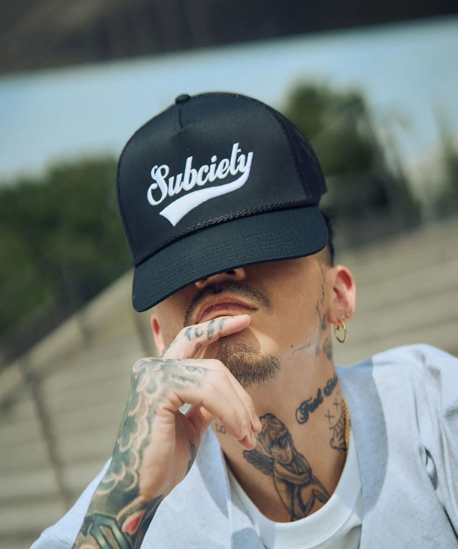 Embroidery mesh cap