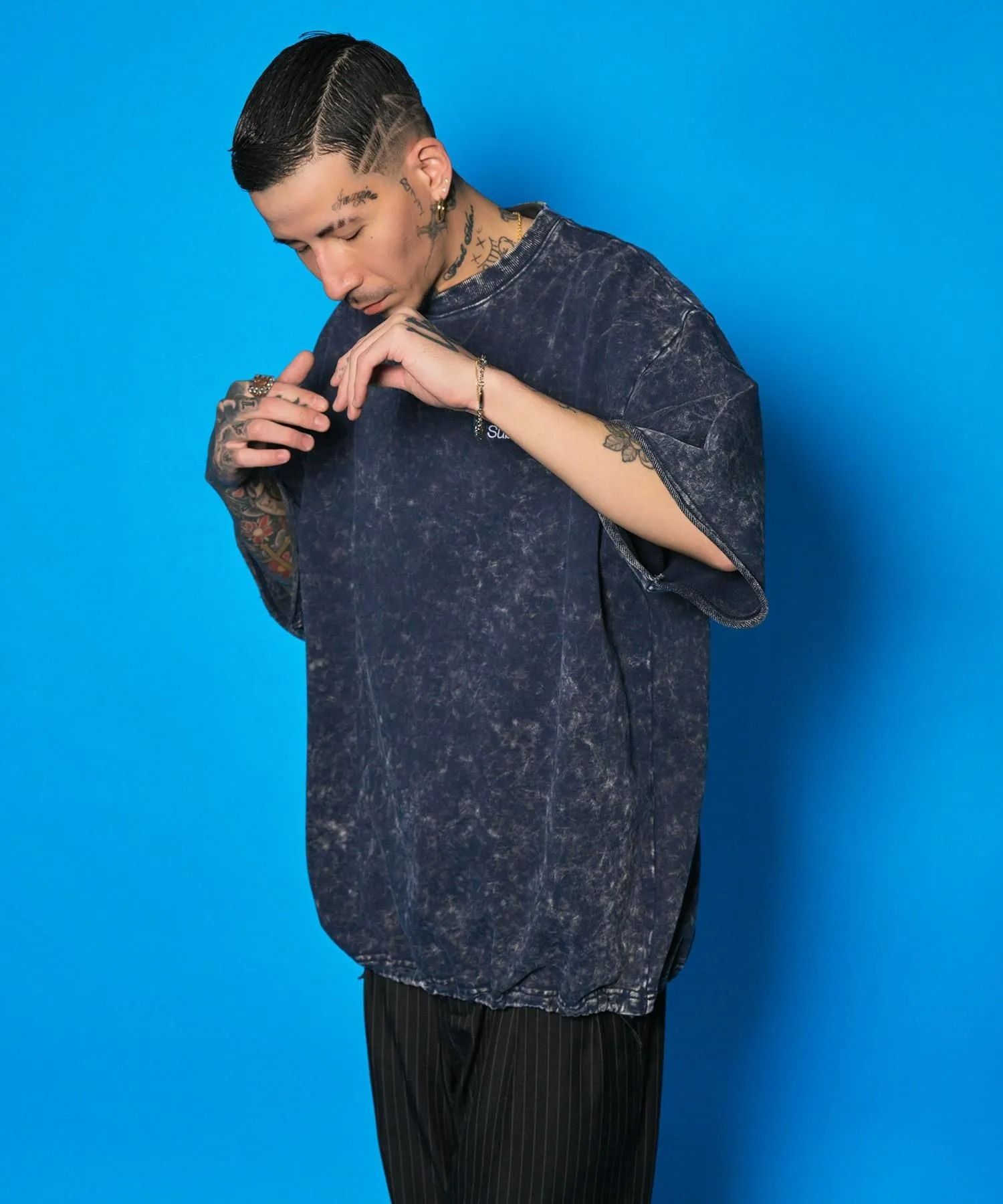 Washed sweat drawstring tee