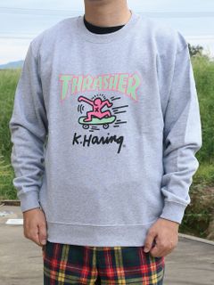 THRASHER×Keith Haring CREW SWEAT