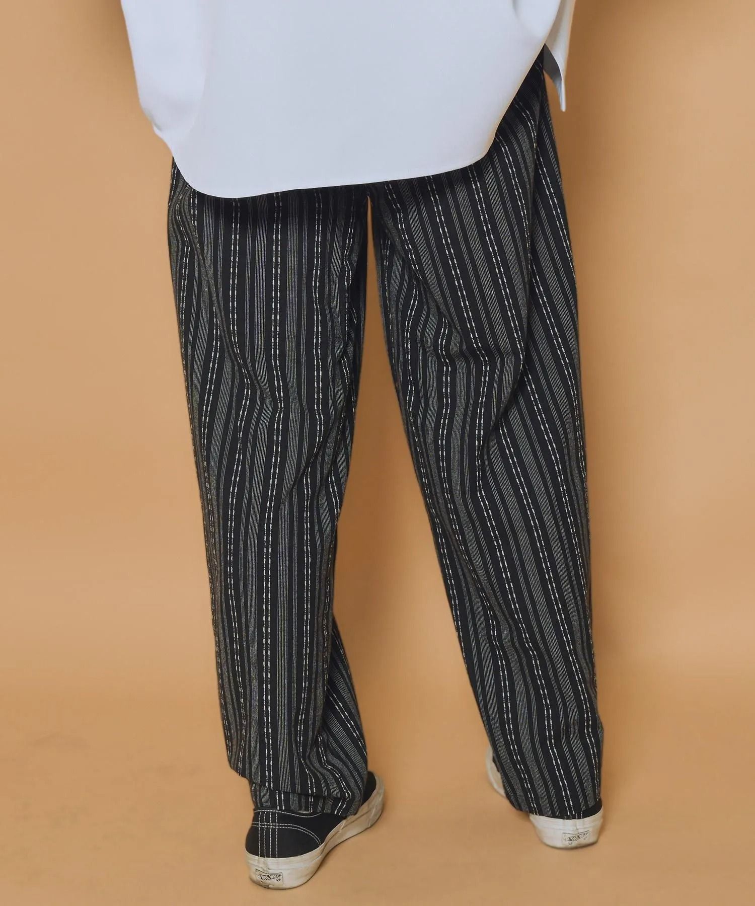 Jacquard stripe slacks