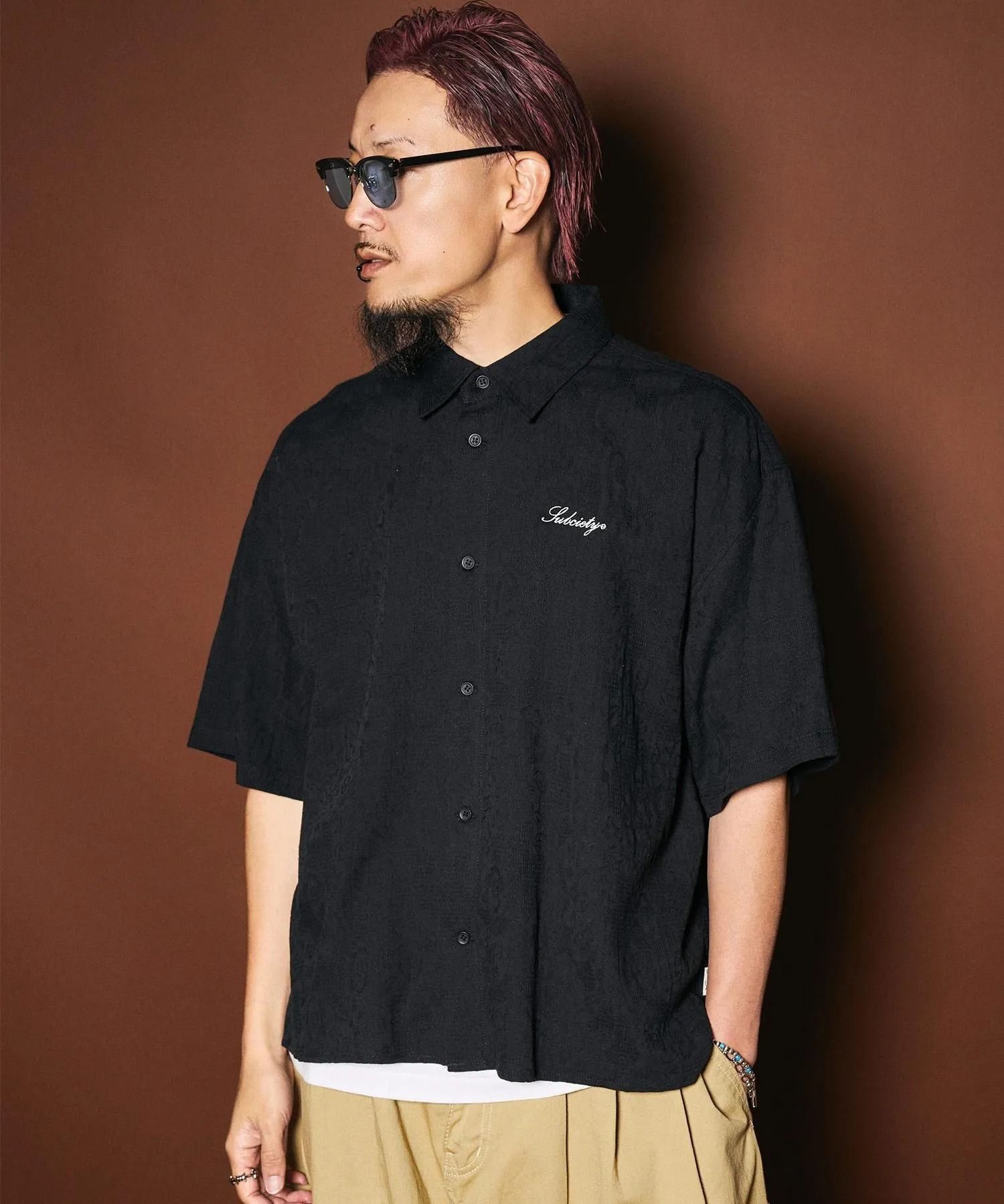 Flower jacquard shirt