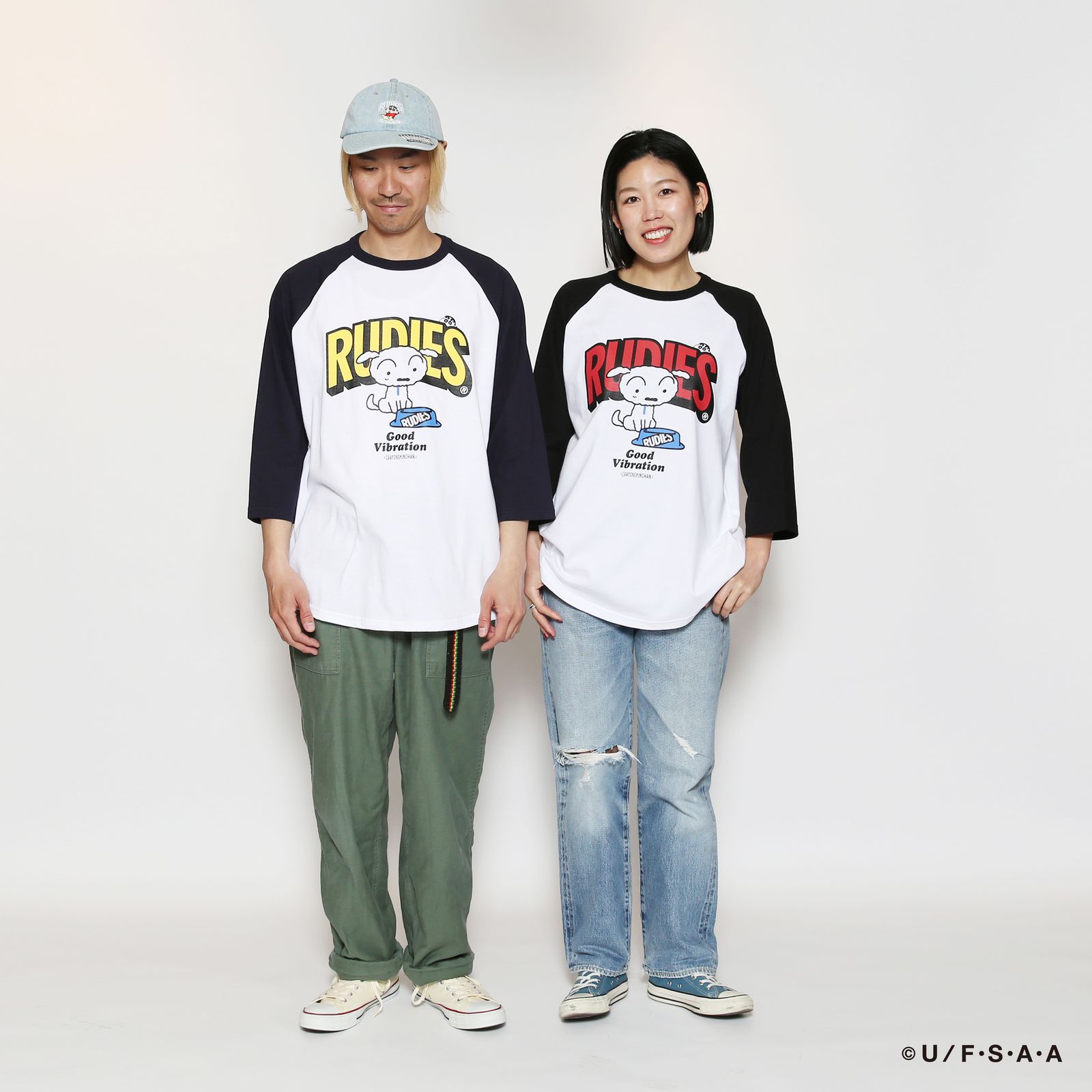 RUDIE'S×CRAYON SHINCHAN TREAT RAGLAN TEE