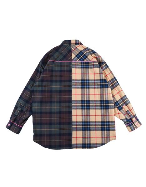 SPLIT PLAID-SHIRT