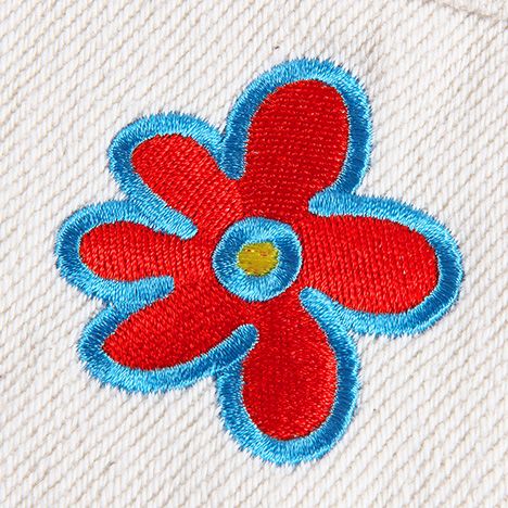 FLOWER DYED DENIM PAINTER-PANTS