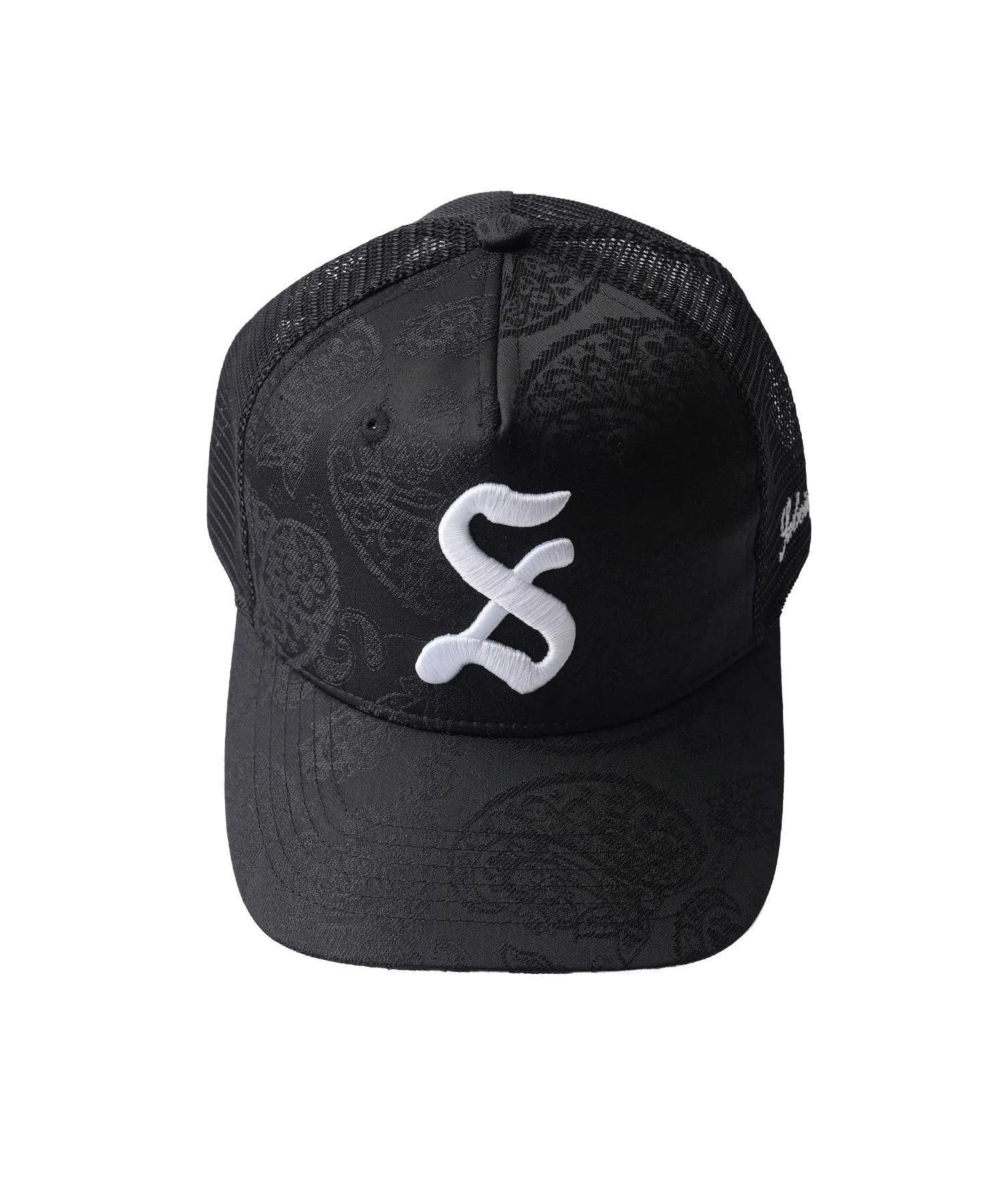 Jacquard paisley mesh cap