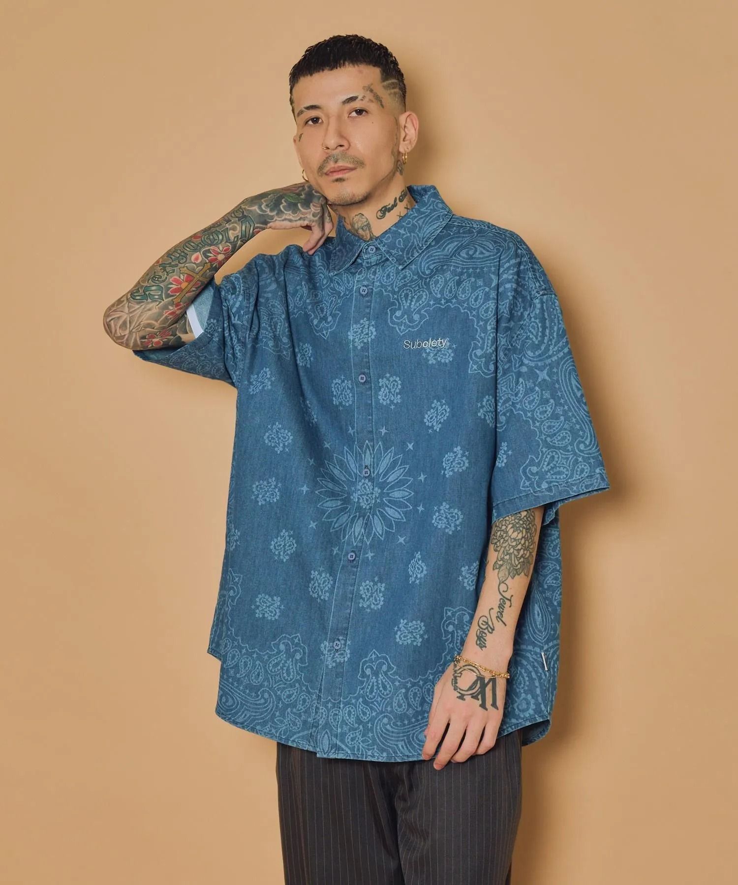 Loose fit denim shirt