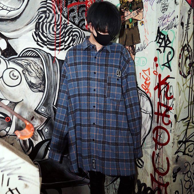 STONE [ FRAYED HEM LOOSE SHIRTS ]