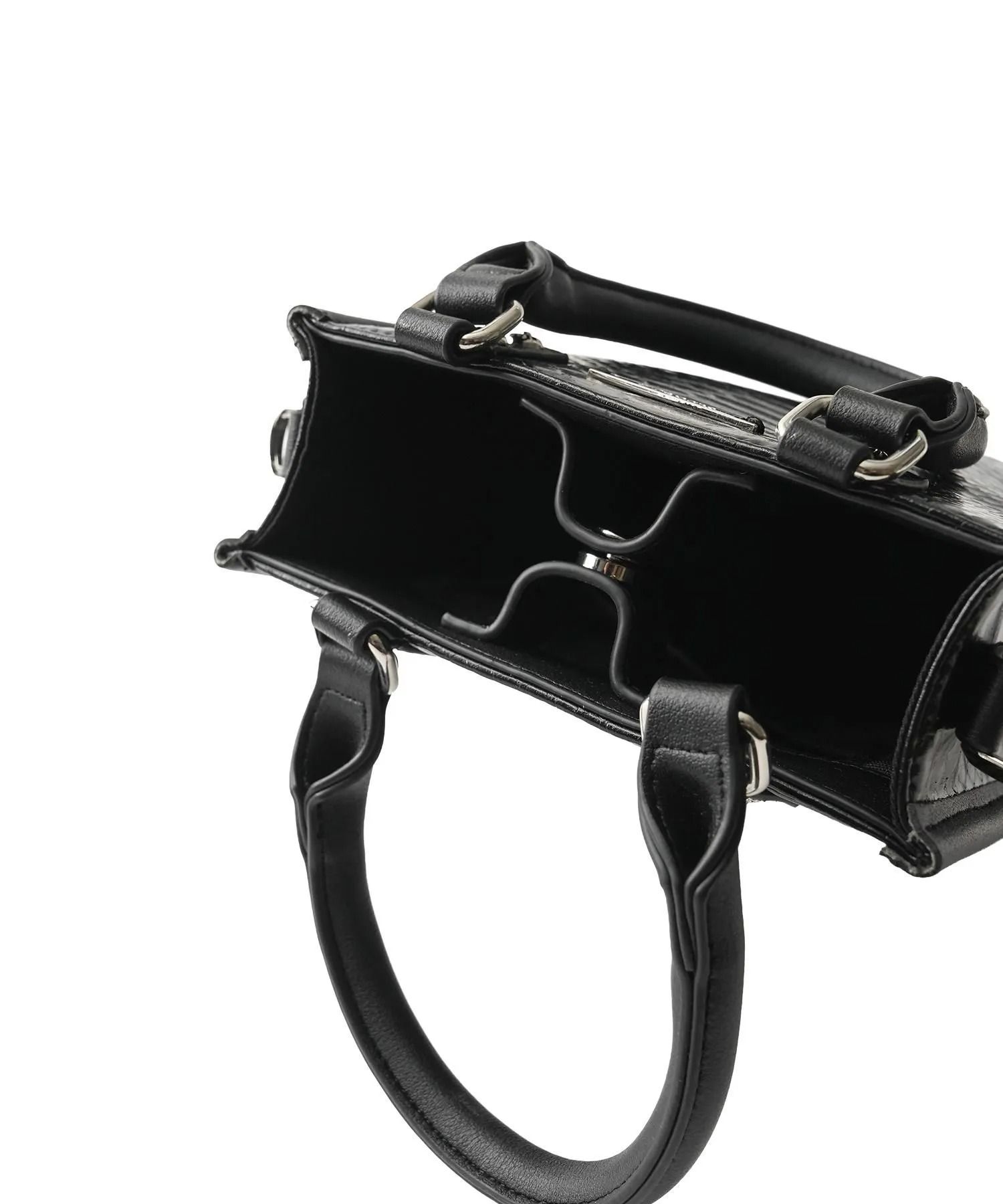 Faux leather shoulder tote bag