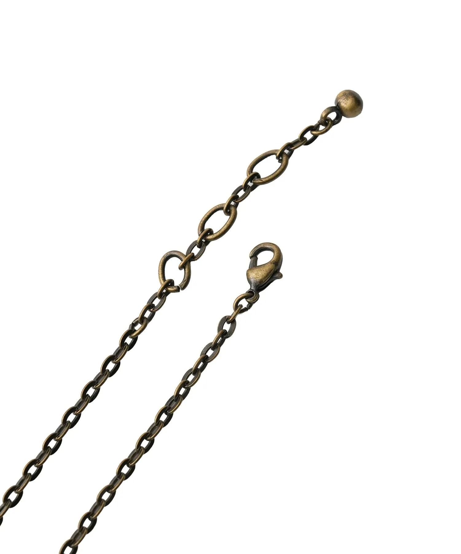 Metal necklace-feather-