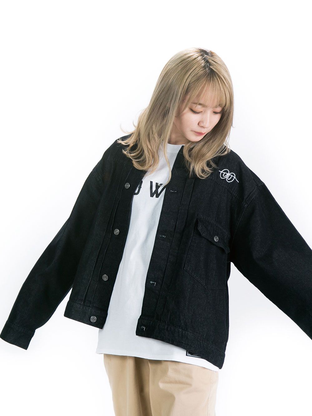Half asleeper Denim jacket