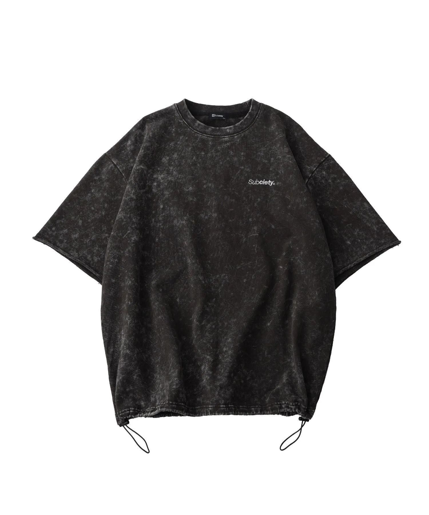 Washed sweat drawstring tee