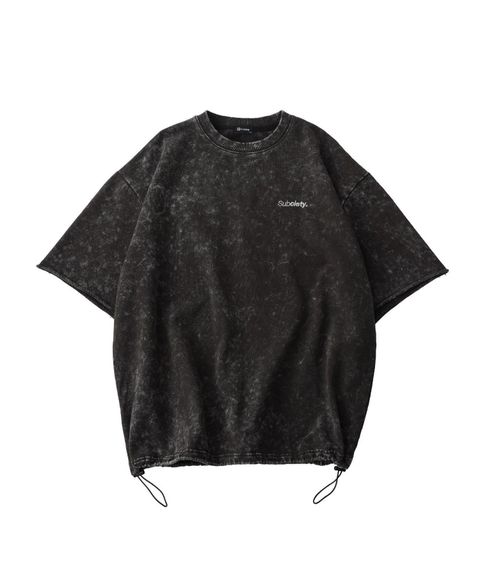 Washed sweat drawstring tee