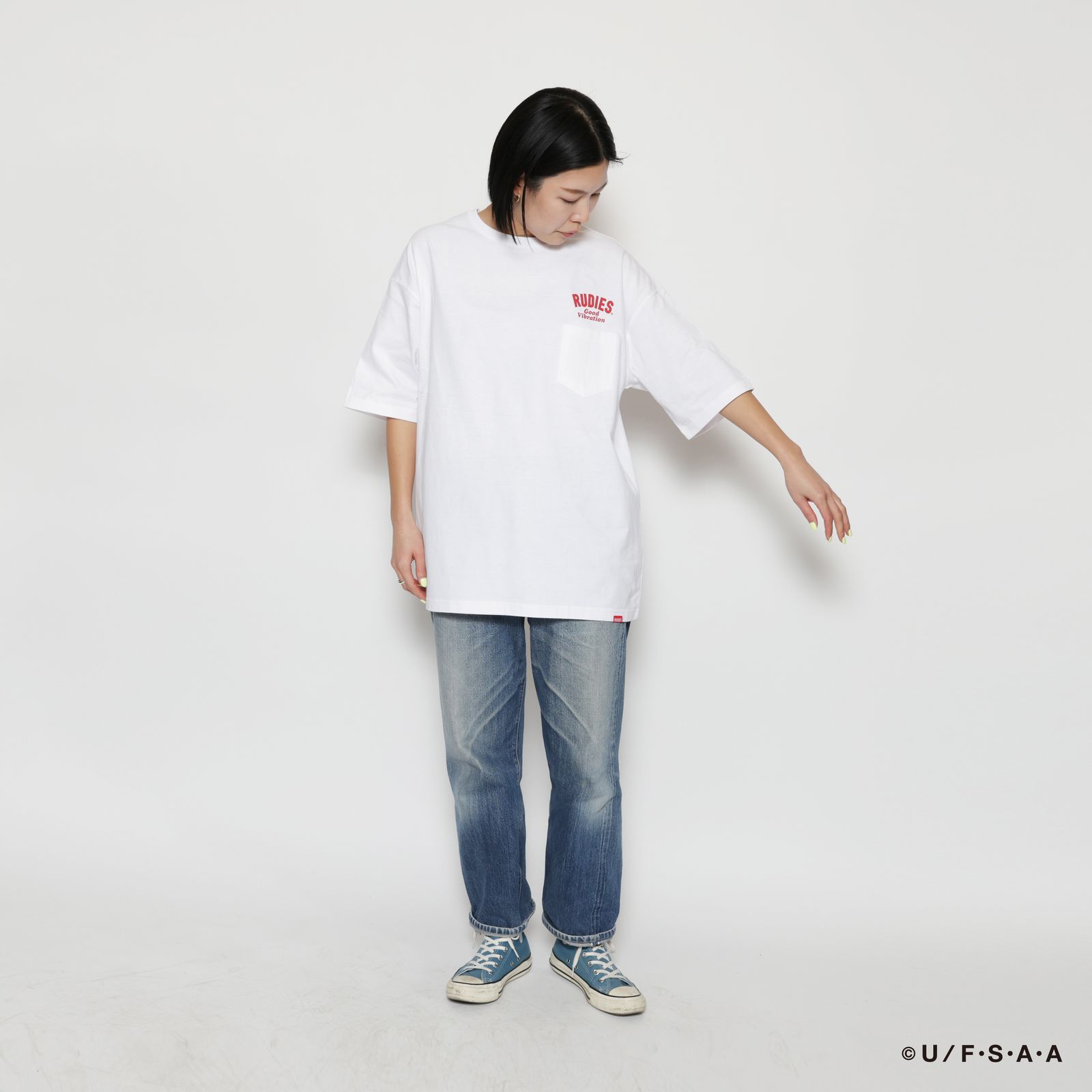 RUDIE'SxCRAYON SHINCHAN MOSH BIGSILHOUETTE PKTTEE