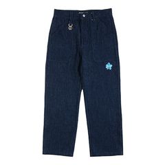 FLOWER DYED DENIM PAINTER-PANTS