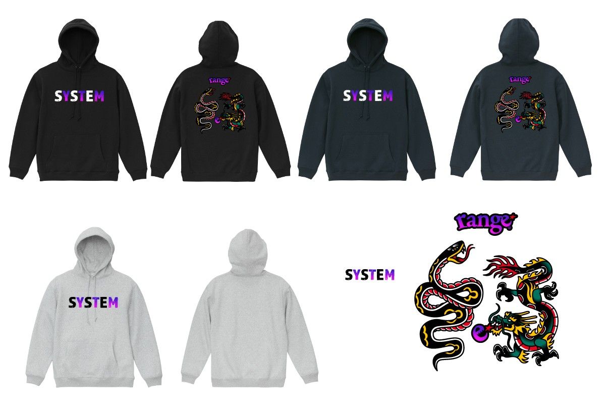rg snake and dragon hoody. 8.3oz裏起毛