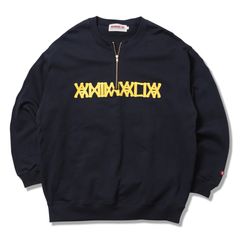 HALF-ZIP CREW NECK SWEAT - LOGO