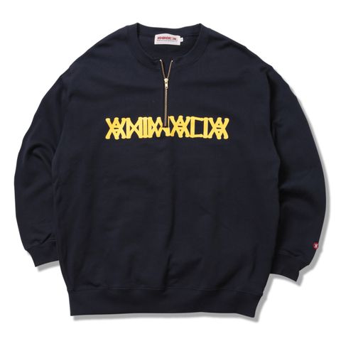 HALF-ZIP CREW NECK SWEAT - LOGO