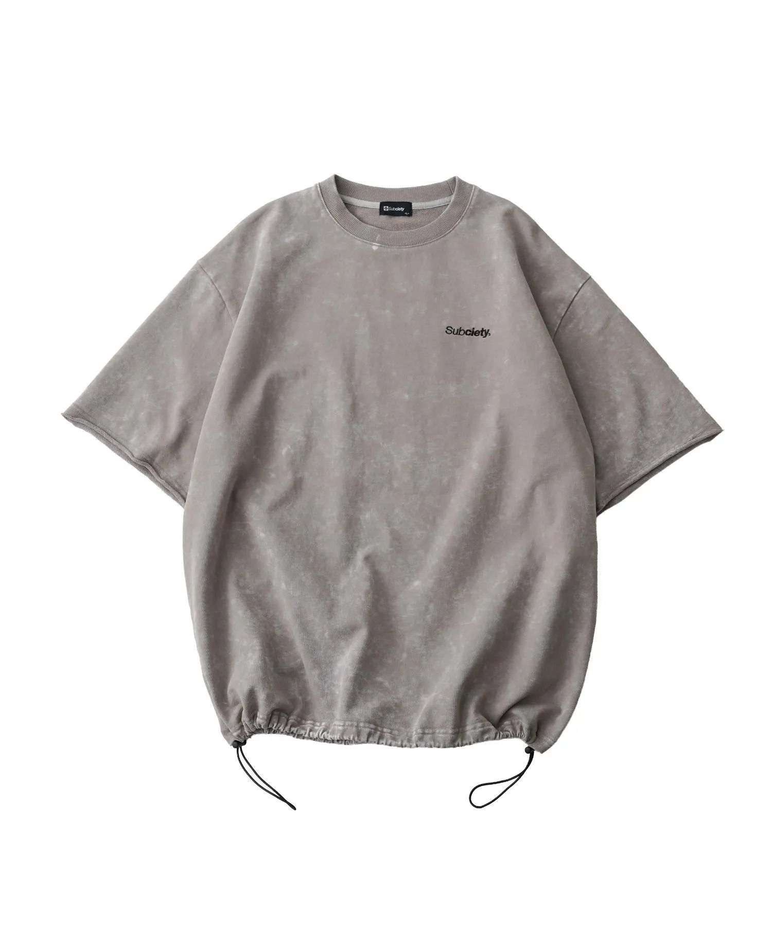 Washed sweat drawstring tee