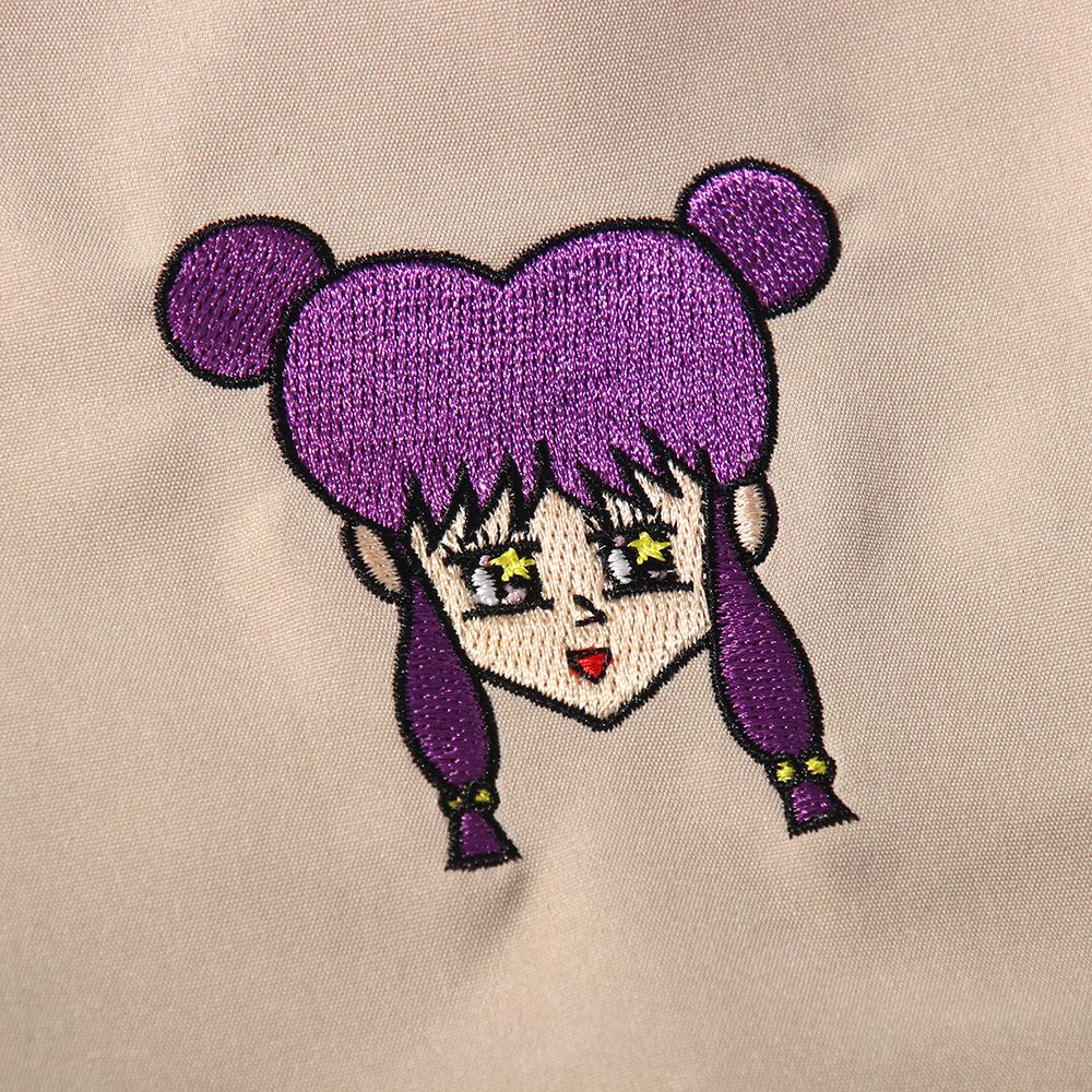 world ぶれる wide love！】紫 制服 髑髏刺繍 ニット セーター