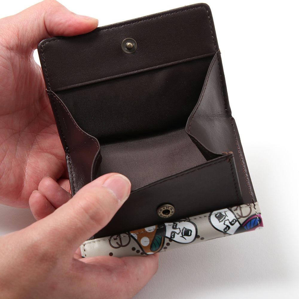 きのこ総柄三つ折り財布